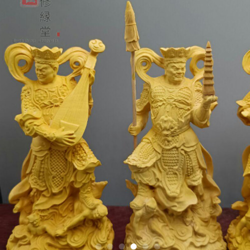 仏像 四天王像 立像 柘植材 仏教美術 高さ約18cm