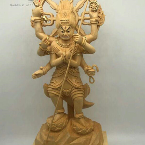 珍品 木彫り 仏像 五大明王神像 彫刻 彩繪 本金 切金 天然木檜材 珍品 木彫仏像 五大明王神像 彫刻 本金 切金 天然木檜材 仏教