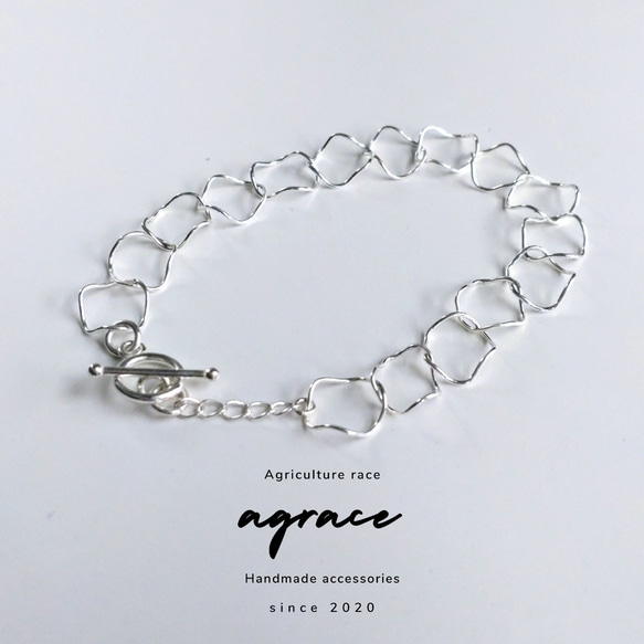 アールヌーヴォー フローラルチェーン 925 シルバー ヴィンテージ ブレスレッ アールヌーヴォー フローラルチェーン 925 シルバー