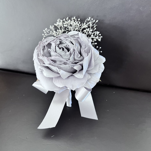 ブルーグレー&シルバードライフラワーブーケ ブーケ ミモザ 通販