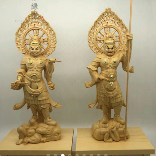 最高級 木彫仏像 四天王立像 彫刻 本金 切金 天然木檜材 仏教 最高級 木彫仏像 四天王立像 彫刻 本金 切金 天然木檜材 仏教