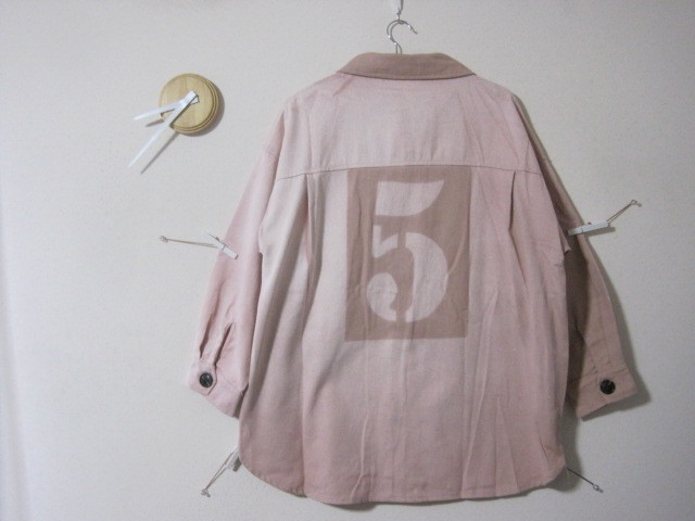 １点物　サクラカラーの情景　カバーオール【５】ラージナンバー・ゼッケン　ナンバリング／キャンプ／アウトドア