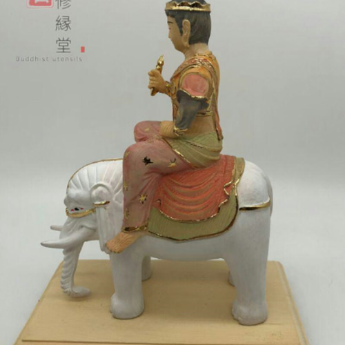 最高級 木彫り 仏像 帝釈天座像 彫刻 彩繪 本金 切金 天然木檜材 F 