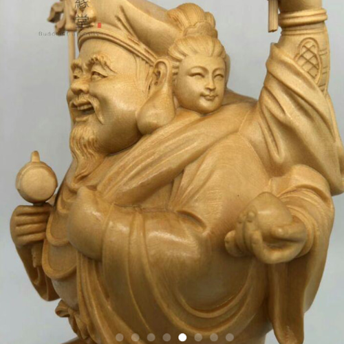 珍品 木彫仏像 福神三面大黒天立像 彫刻 一刀彫 天然木檜材 仏教工芸 F