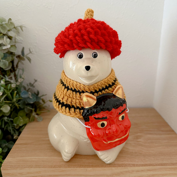 しろくま貯金箱小物＊節分＊赤鬼さんset その他置物 Felice* 通販