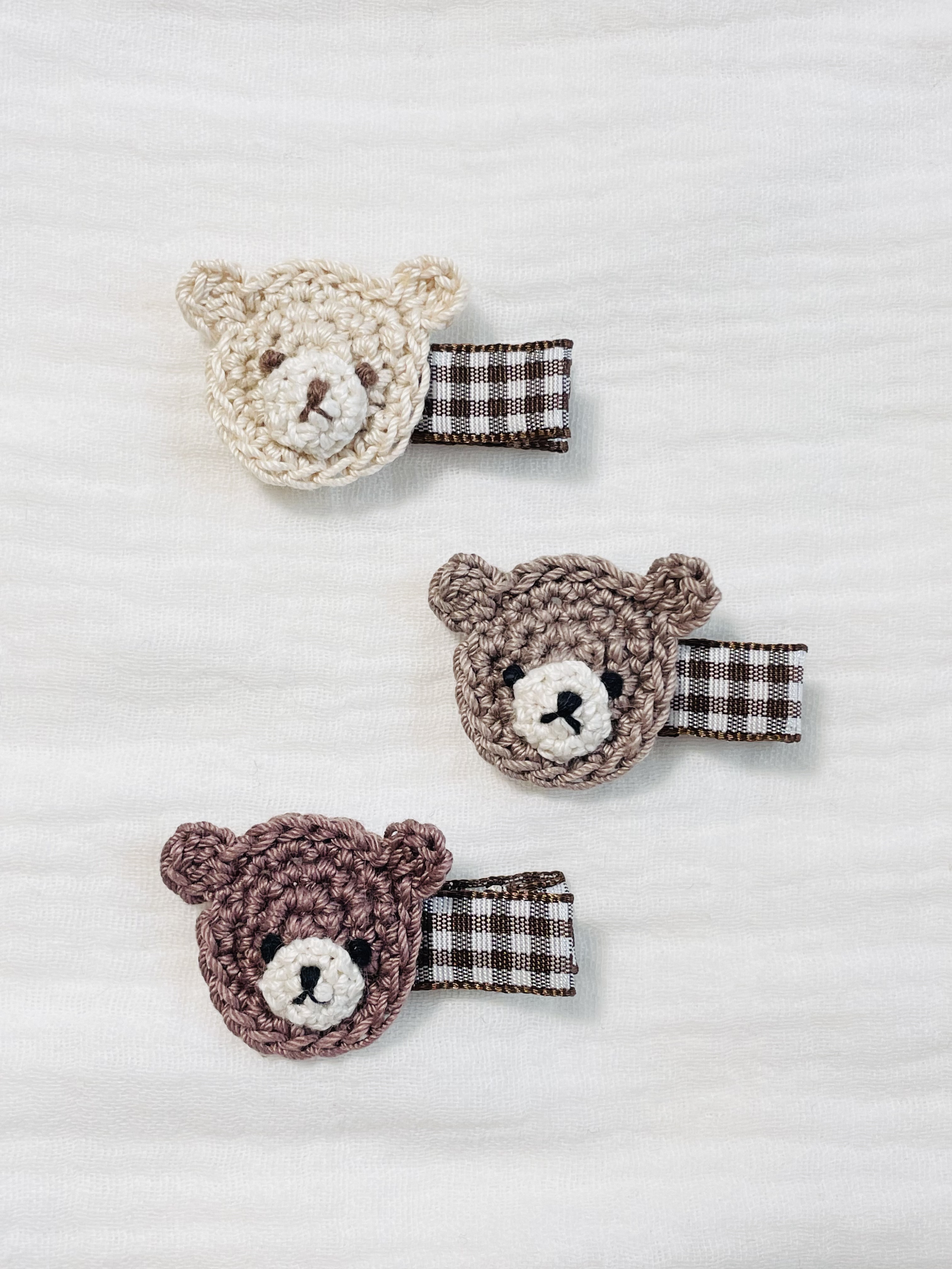 ふわふわくま♡ベビーヘアクリップ　ヘアゴム