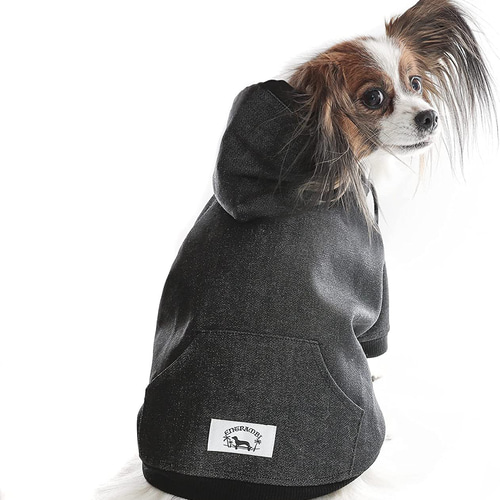 ENTRAMBI 岡山デニム 犬服 パーカー リジット デニム 日本製 小型犬