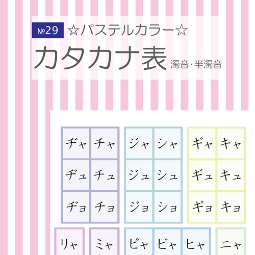 №29 カタカナ表 濁音・半濁音 雑貨・その他 ✨Liru✨ 通販