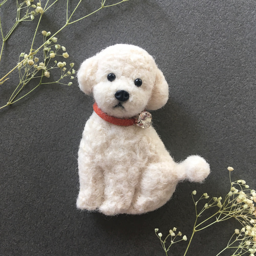 羊毛フェルトオーダー愛犬ブローチ ハンドメイド犬雑貨