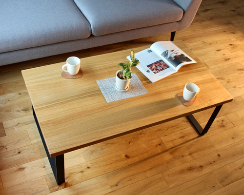 タモ集ローテーブル アイアン　1060×555 高さ415　蜜蝋ワックス d7f4baaf3e28650e86d709a405864a