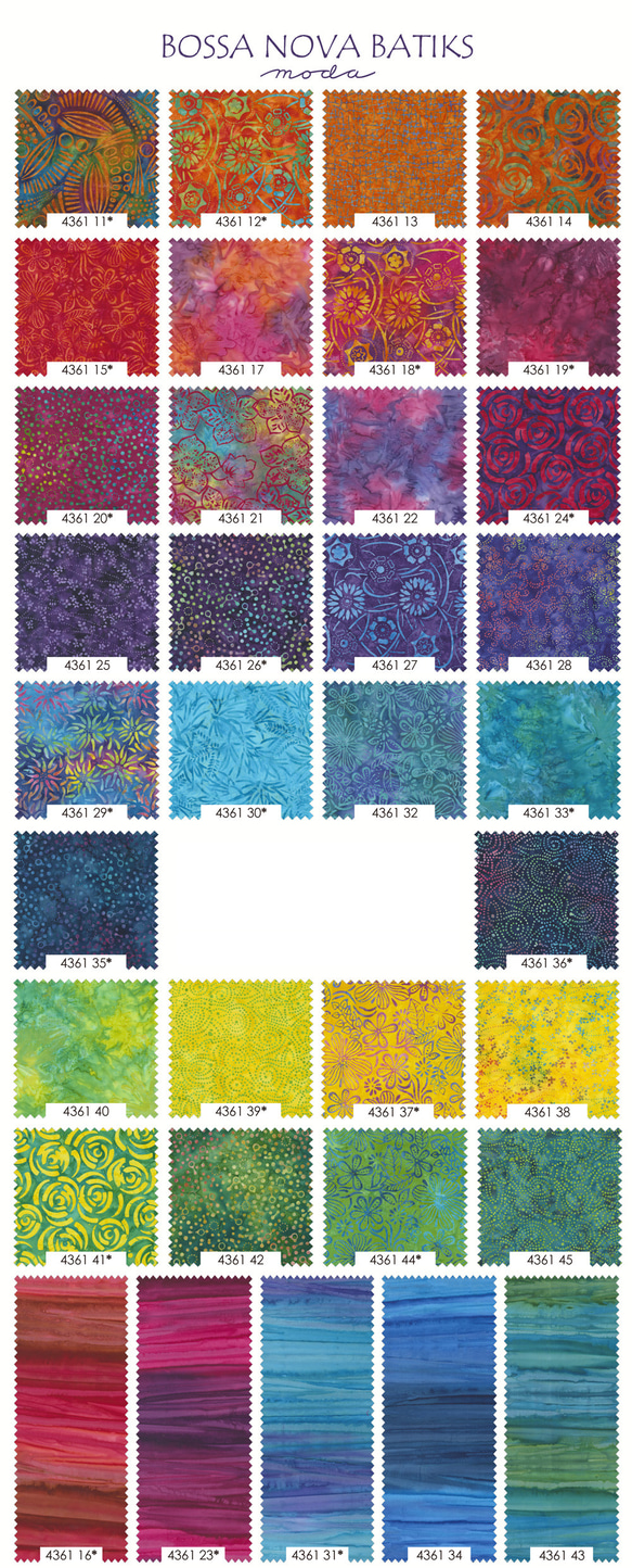 「Bossa Nova Batiks」moda Charm Pack(42枚） 2枚目の画像