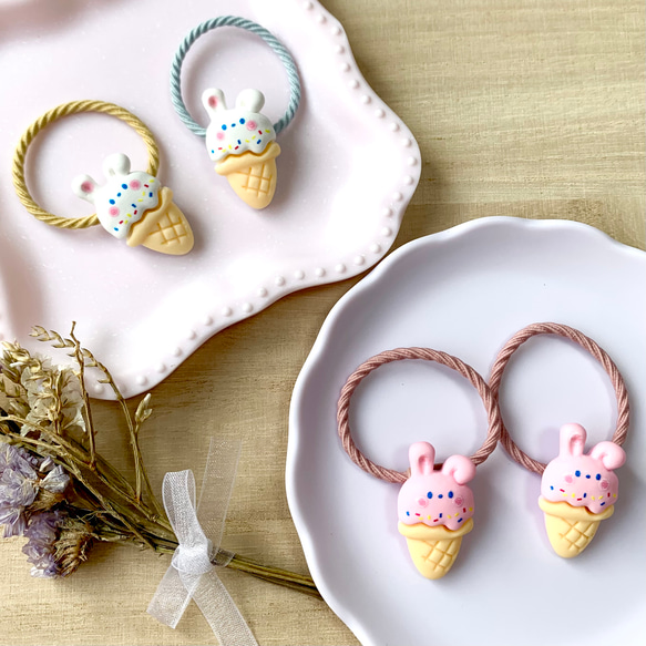 キッズヘアゴム handmade(#^.^#) うさぎ 【公式通販】
