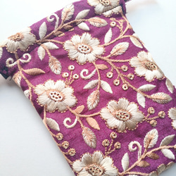 インド刺繍リボンのミニ巾着 6枚目の画像