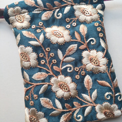 インド刺繍リボンのミニ巾着 9枚目の画像