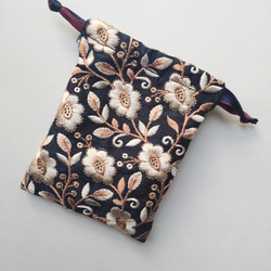 インド刺繍リボンのミニ巾着 2枚目の画像