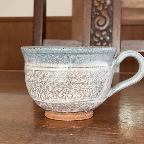 唐津焼 三島唐津デミタスカップ＆ソーサー(60cc) マグカップ 藤ノ木