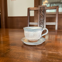 唐津焼 三島唐津デミタスカップ＆ソーサー(60cc) マグカップ 藤ノ木