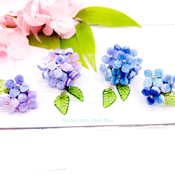 〈再販〉紫陽花のピアス　ほんのりブルー 12枚目の画像