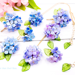 〈再販〉紫陽花のネックレス　ほんのりブルー 7枚目の画像