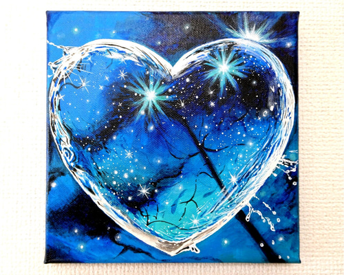 ハートの絵、絵画、原画、インテリア、ハート、LOVE、ART