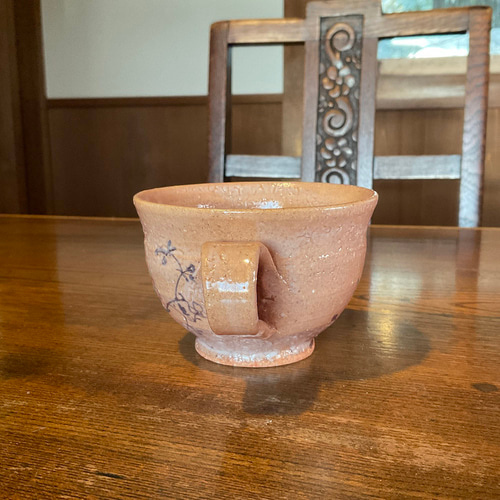 唐津焼 絵唐津さくらカップ＆ソーサー マグカップ 藤ノ木陽太郎