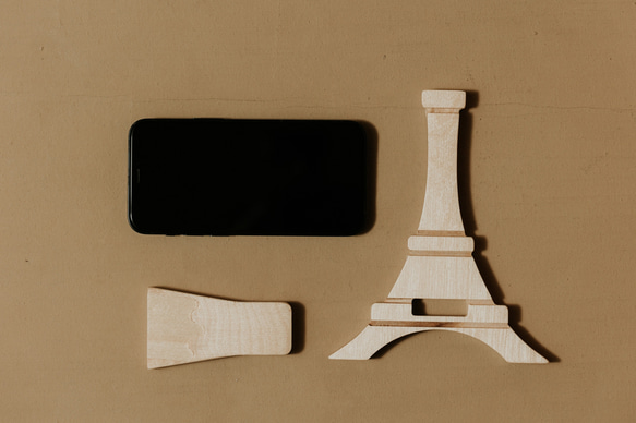 石三木廠 ips 巴黎鐵塔手機架  名片架/手機架/居家辦公 第7張的照片