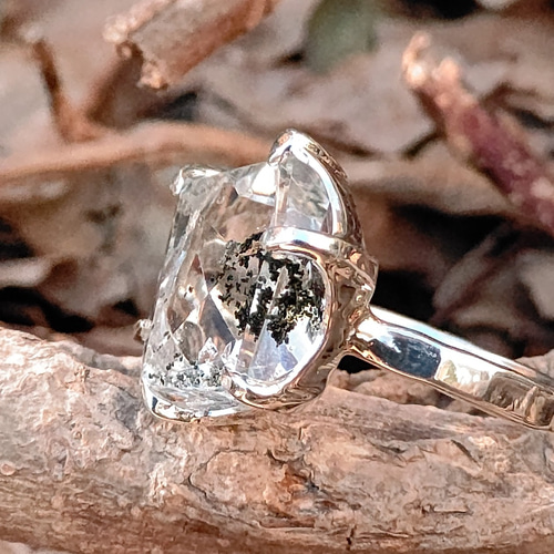 アドリンヒュー　ガーデンクォーツ　シルバー　ダイヤ　リング　未使用 アドリンヒュー ガーデンクォーツ ダイヤ シルバーリング 天然石