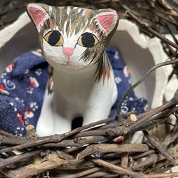 陶器で作った「たまごに入った猫ちゃん」 5枚目の画像