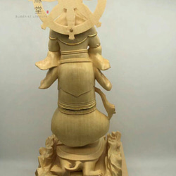 最高級 木彫り 仏像 北辰妙見菩薩立像 彫刻 本金 切金 天然木檜材 F 6枚目の画像