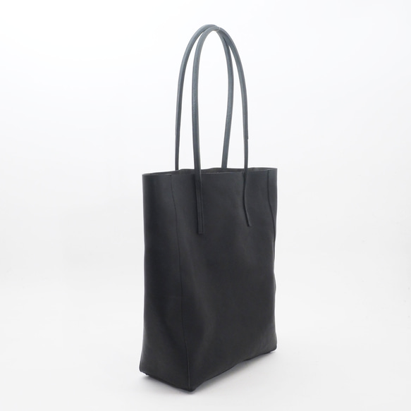 &lt;立即交納&gt;hoso ude tote#yoko(黑色)/牛皮/植物單寧/unisex/T070 第3張的照片