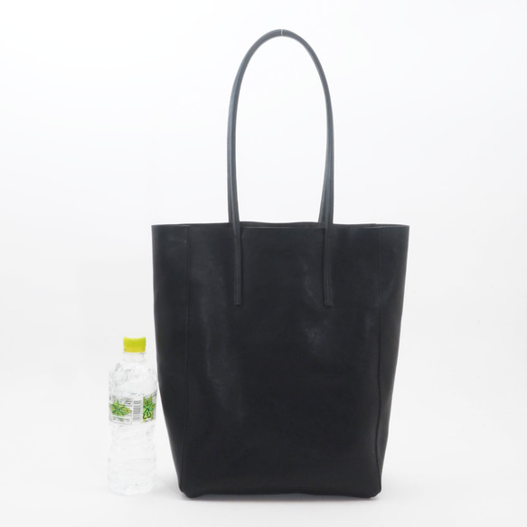 &lt;立即交納&gt;hoso ude tote#yoko(黑色)/牛皮/植物單寧/unisex/T070 第2張的照片