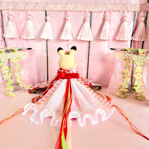 500 ひなまつり シルバニア着せ替えお着物〈お姫様〉十二単 緋色