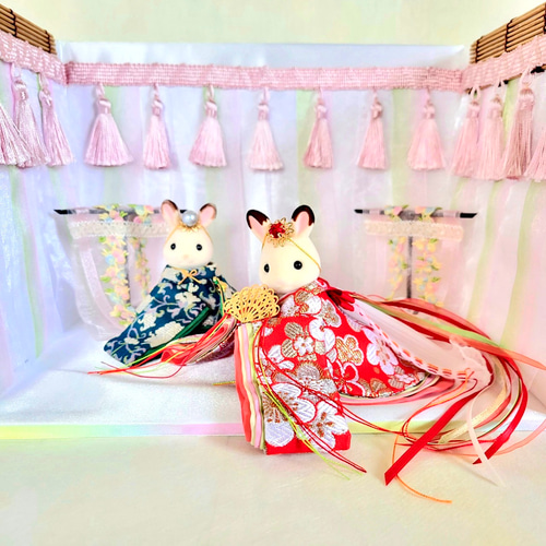 サテツ　ひな祭り着物　シルバニア ハンドメイド サテツ様専用 ひな祭り着物 シルバニア ハンドメイド