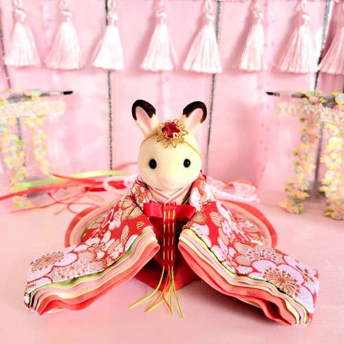 サテツ　ひな祭り着物　シルバニア ハンドメイド サテツ様専用 ひな祭り着物 シルバニア ハンドメイド