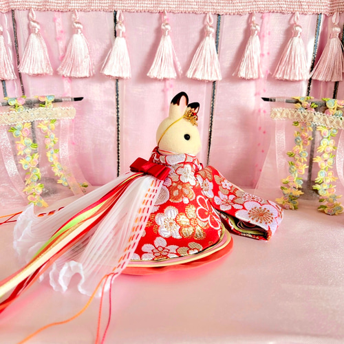 サテツ ひな祭り着物 シルバニア ハンドメイド ひな祭り着物