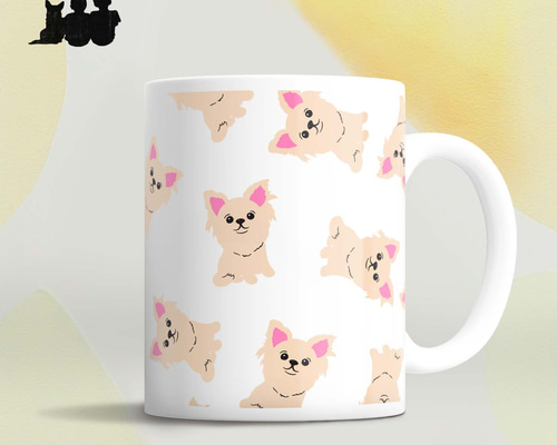 犬柄　マグカップ Amazon.co.jp: マグカップ チワワ柄 犬 (5) コーヒーカップ