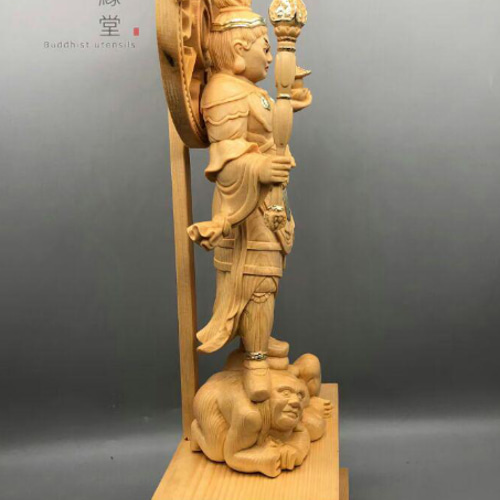 最高級 木彫り 仏像 毘沙門天立像 彫刻 本金 切金 天然木檜材 C 最高級 木彫り 仏像 毘沙門天立像 彫刻 本金 切金 天然木檜材 C