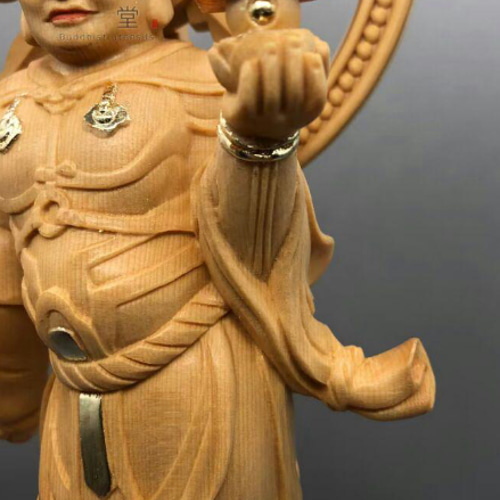 最高級 木彫り 仏像 毘沙門天立像 彫刻 本金 切金 天然木檜材 C 最高級 木彫り 仏像 毘沙門天立像 彫刻 本金 切金 天然木檜材 C