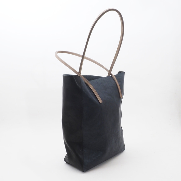 &lt;立即交納&gt;hoso ude tote#yoko(blue/black/gray)/牛皮/vegetable tan 第6張的照片