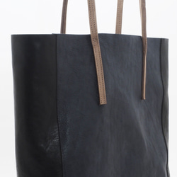 &lt;立即交納&gt;hoso ude tote#yoko(blue/black/gray)/牛皮/vegetable tan 第5張的照片