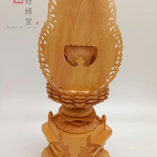 特上彫 木彫仏像 大日如来座像 彫刻 一刀彫 天然木檜材 仏師で仕上げ C