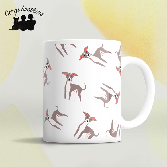 イタリアングレーハウンド パターン柄】 マグカップ お家用 犬 ペット