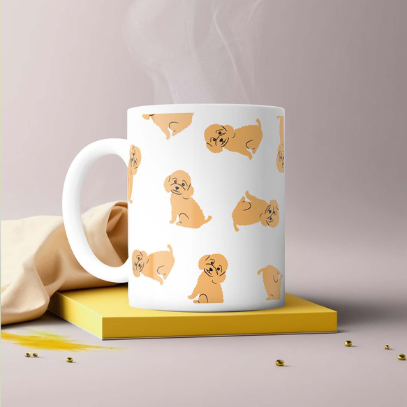 【 トイプードル パターン柄 】 マグカップ　お家用　犬　ペット　うちの子　犬グッズ　ギフト　プレゼント　母の日 3枚目の画像