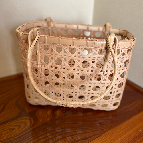 編み目が美しい 八ツ目編み竹かごバッグ 一点物 かごバッグ T's