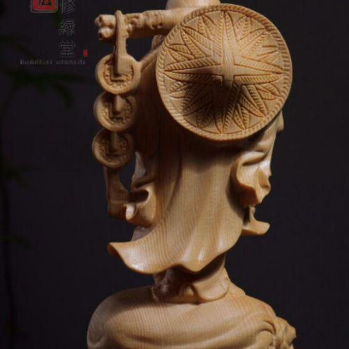 極上品 木彫仏像 七福神 立像 布袋様 彫刻 弥勒仏 天然木檜材 C 彫刻