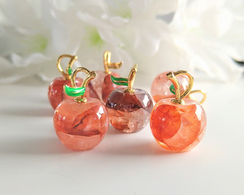 天然石 ライモナイト（リモナイト）インクォーツ りんご(林檎) 1個