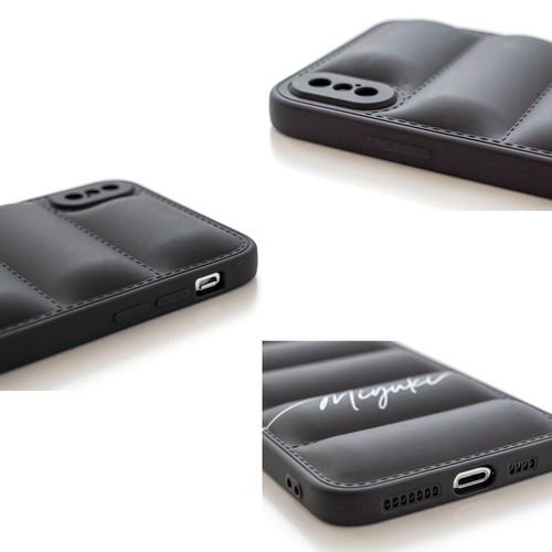 ダウンジャケット風 スマホケース 名入れ 】 スマホショルダー