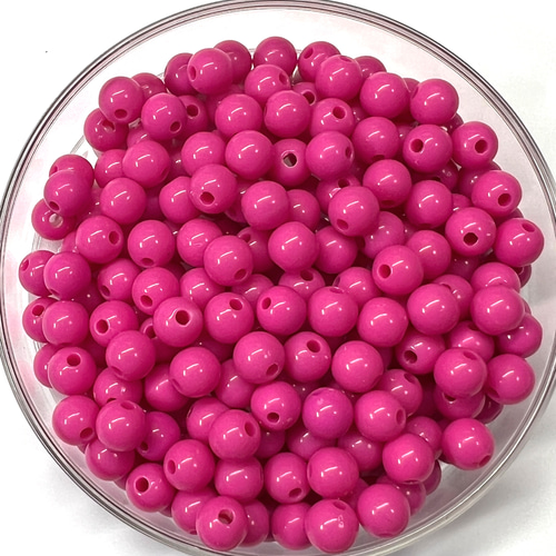 8mm 100個】全18色展開 13.マゼンタ 単色アクリルビーズ ビーズ 資材屋
