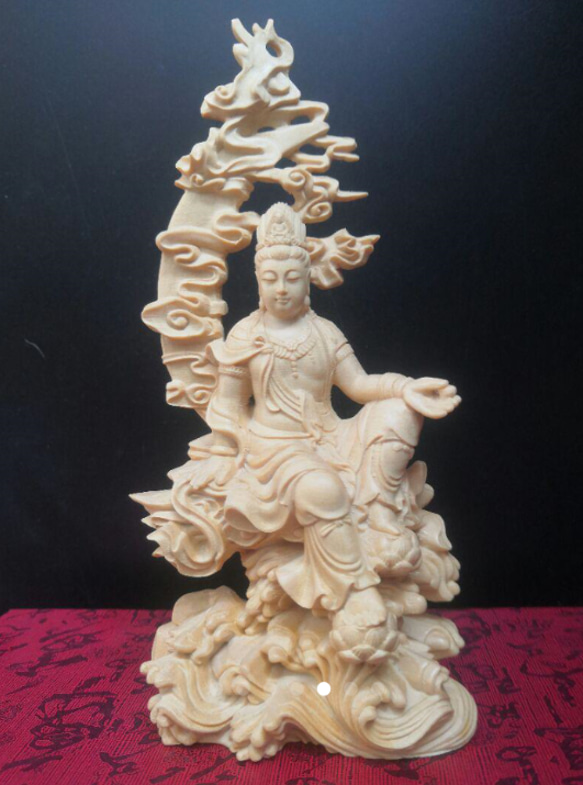 修縁堂】極上彫 木彫り 仏像 阿弥陀三尊立像 観音菩薩 仏教工芸品
