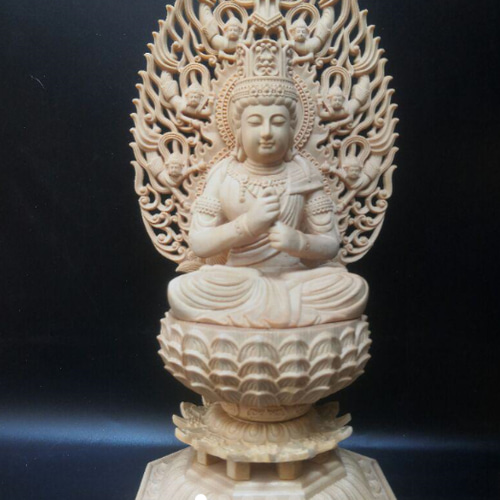 彫刻仏像 八大守護神【大日如来】干支羊·猿守護神 仏教木彫 供養仏